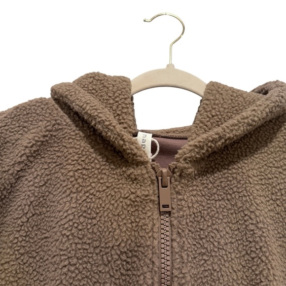 NWT NAP Loungewear Oversized Terry Fleece Zip Up Hooded Jacket Cozy Brown Sz M - Picture 5 of 15